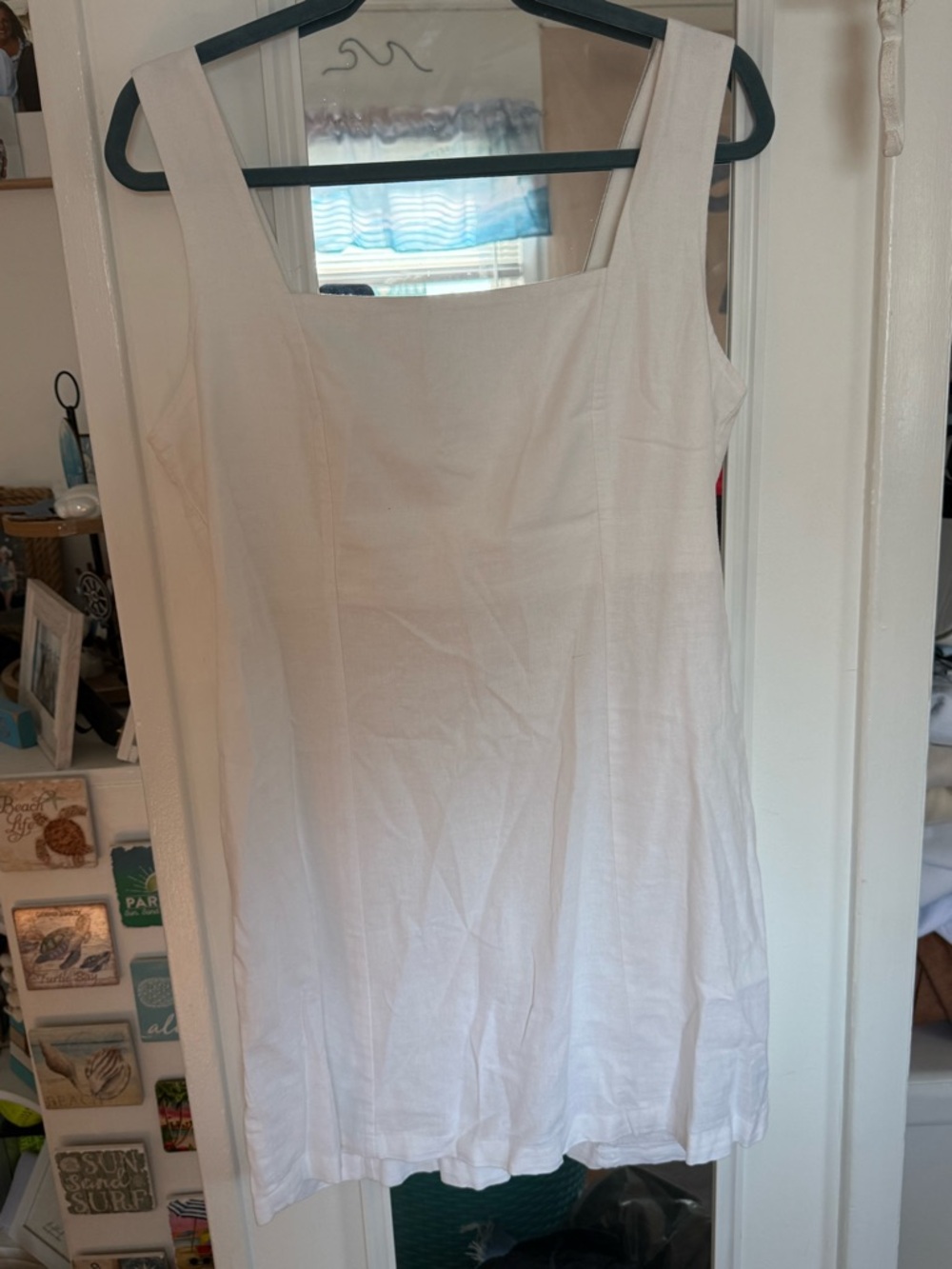 Old Navy White Sleeveless Square-Neck Dress
